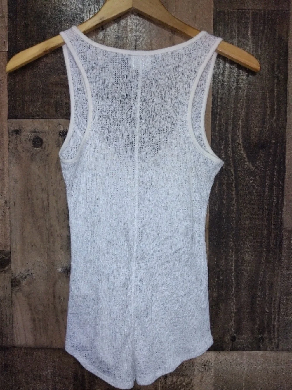 Intimately Free People Eyelet Loop & Button up Ivory Henley Tank Top Size Small